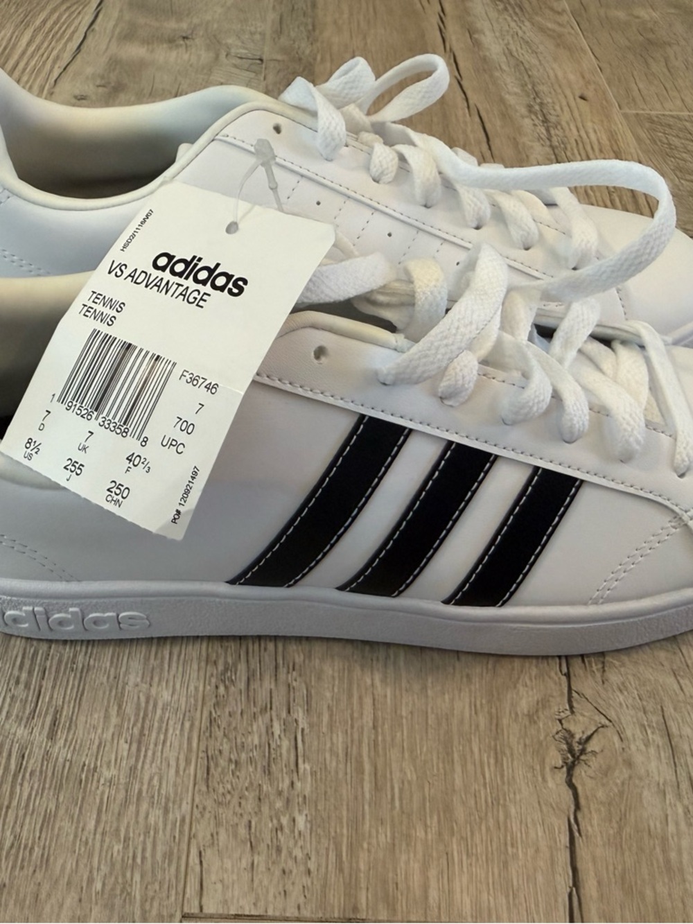 New with tags! adidas VS Advantage White Sneakers with Black Stripes
